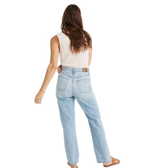 Madewell THE DAD Jean 100% Cotton NON STRETCH Ripped Edition sz 33 NWT - Picture 15 of 16